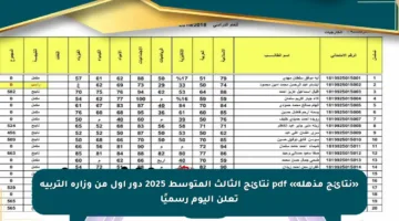«نتائج مذهلة» pdf نتائج الثالث المتوسط 2025 دور اول من وزارة التربية تعلن اليوم رسميًا